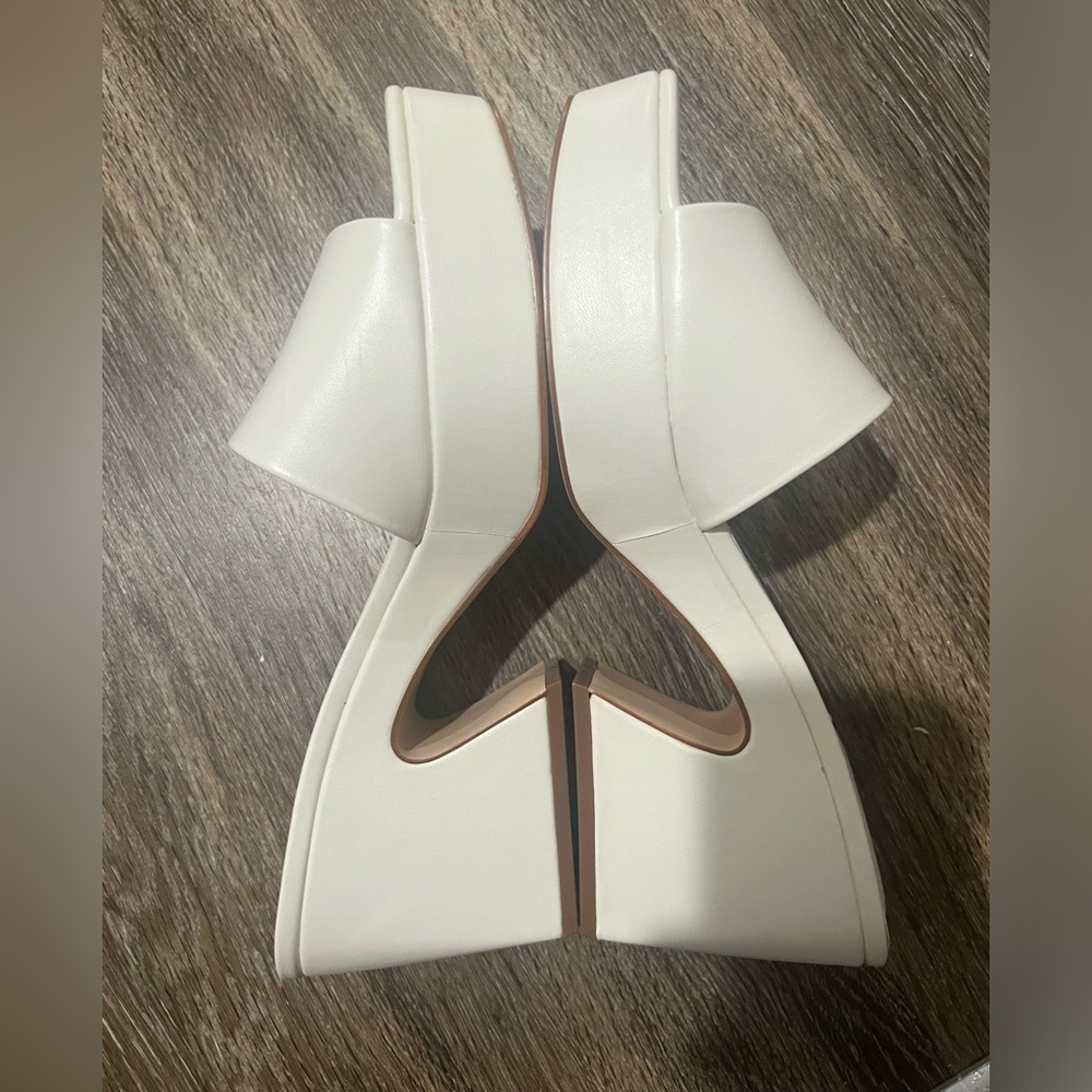 Nine West Oklee platform slide sandals Size 12 Chic Cream - Picture 6 of 6